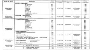 10th Time Table 2026 Final